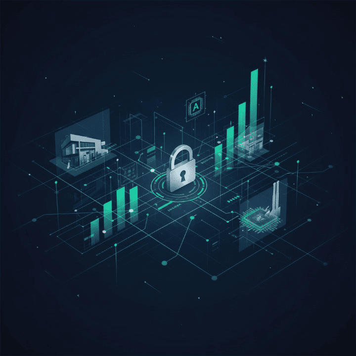 Abstract visualization of private equity investment, showing interconnected financial assets and growth patterns for accredited investors.